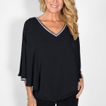 Frank Lyman Diamante V Neck Cuff Overlay Top 232141 - Thumbnail Image 5