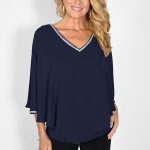 Frank Lyman Diamante V Neck Cuff Overlay Top 232141 - Thumbnail Image 4