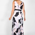 Frank Lyman Satin Pleated Maxi Dress 232216 - Thumbnail Image 2