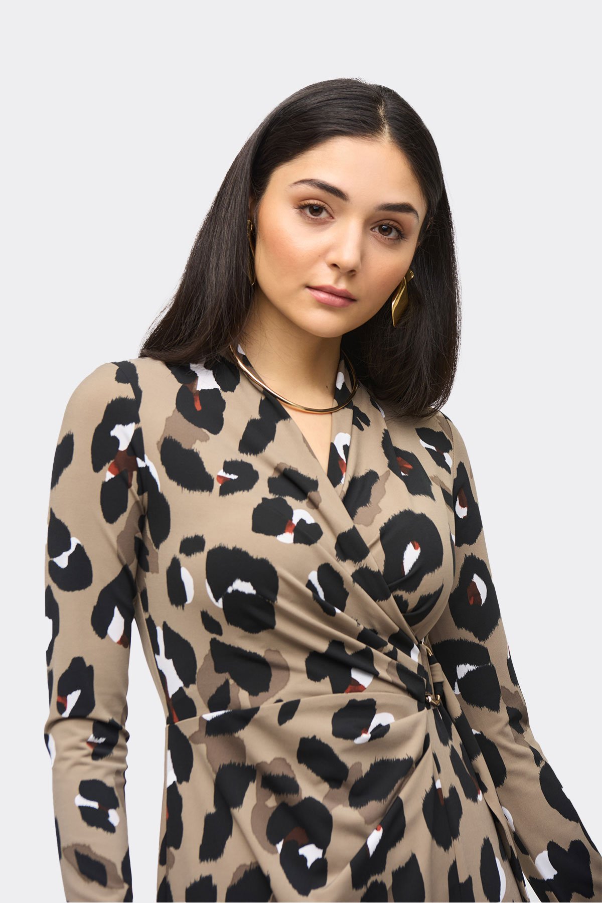 Joseph Ribkoff Animal Print Wrap Dress 243173 - Image 5