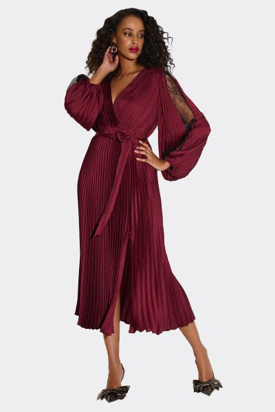 Joseph Ribkoff Pleated Fit Flare Dress 253775