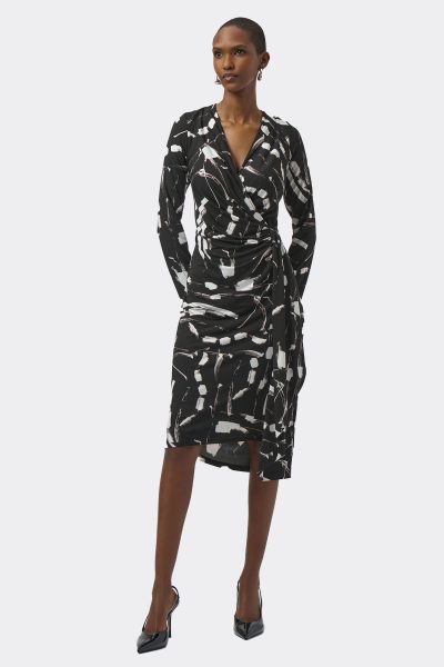 Joseph Ribkoff Foiled Print Wrap Dress 254190