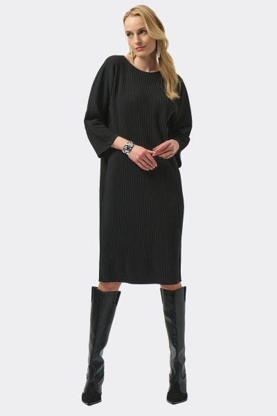 Joseph Ribkoff Pleated Scuba Crepe Straight Dress 254214