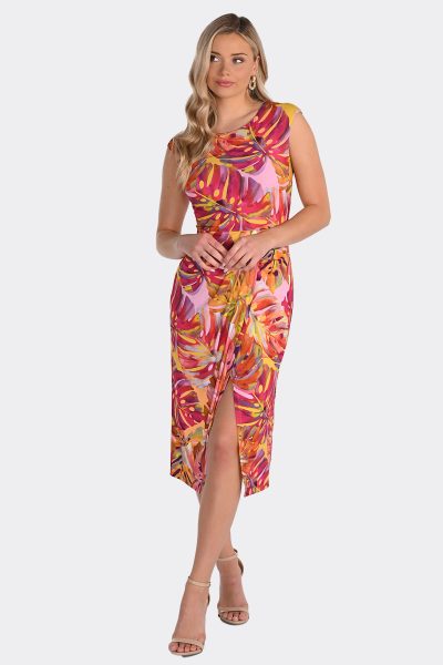Cap Sleeve Sheath Dress Fuschia 266415 CC36763 front2