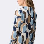 Recycled Satin Geometric Top Blue 263071 CC36976 back