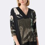 Silky Knit Abstract Print Boxy Tunic Stone 263224 CC37140 front