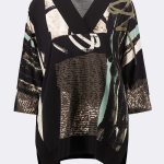 Silky Knit Abstract Print Boxy Tunic Stone 263224 CC37140 main