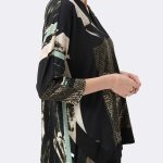 Silky Knit Abstract Print Boxy Tunic Stone 263224 CC37140 side