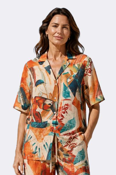 2 Sleeve Button Shirt Rust S2676572 CC37160 model