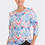 3 4 Sleeve Crushed Top Blue 46960 CC37104 side