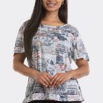 Beaded Burnout Tee Charcoal 47002 CC37098