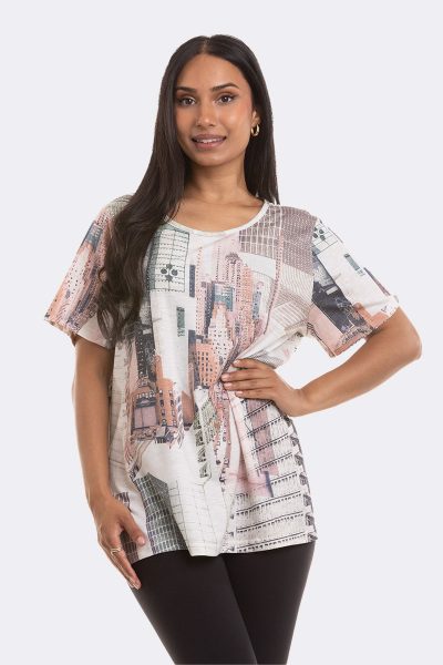 Diamonte Print Tee Pink Ma1010 CC37101