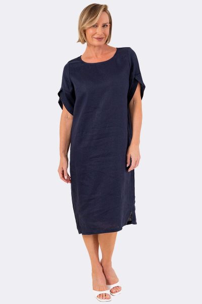 Envelope Sleeve Dress Navy SA119 CC37039 front 1