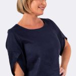 Envelope Sleeve Top Navy SA118 CC37038 side