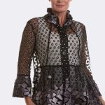 High Neck Mesh Jacket Black Silver 34835 CC37094