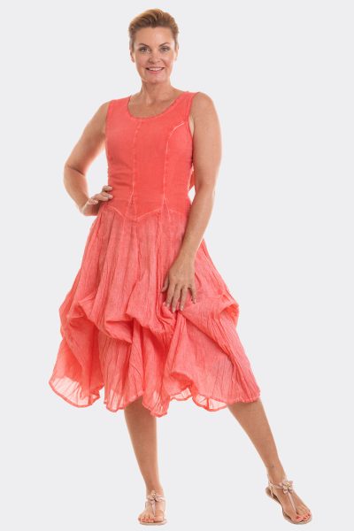 Sleeveless 2 Way Midi Dress Coral 71508 CC37110