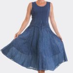 Sleeveless 2 Way Midi Dress Denim 71508 CC37110