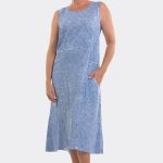 Sleeveless Spliced Midi Dress Blue 61786 CC37107