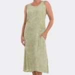 Sleeveless Spliced Midi Dress Green 61786 CC37107