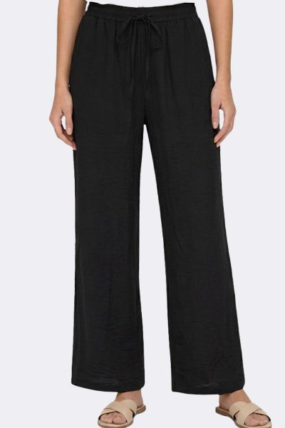 Wide Leg Crepe Pants Black S2662456 CC37169 model