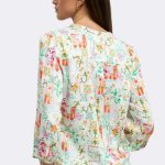 3 4 Sleeve V Neck Shirt Coral Antonila CC37112 back