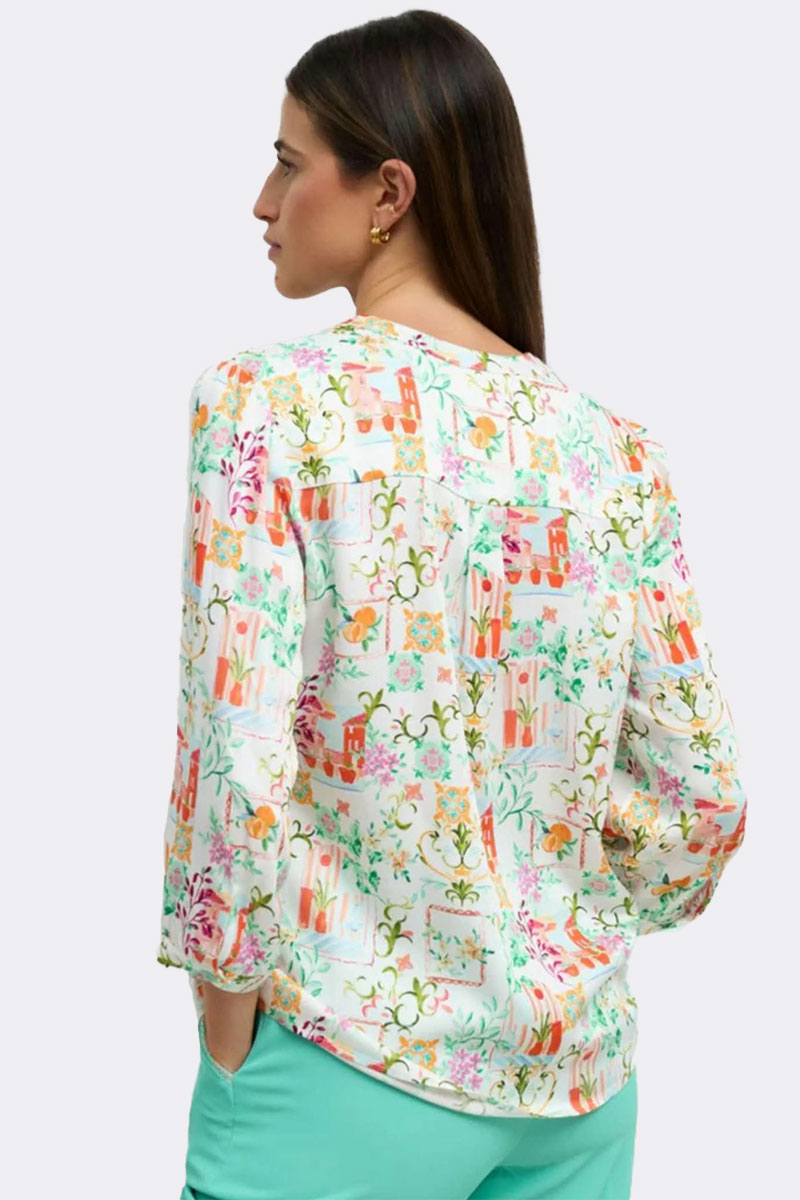 3 4 Sleeve V Neck Shirt Coral Antonila CC37112 back