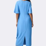 Bell Sleeve Draped Dress Cornflower 271754 CC37690 back