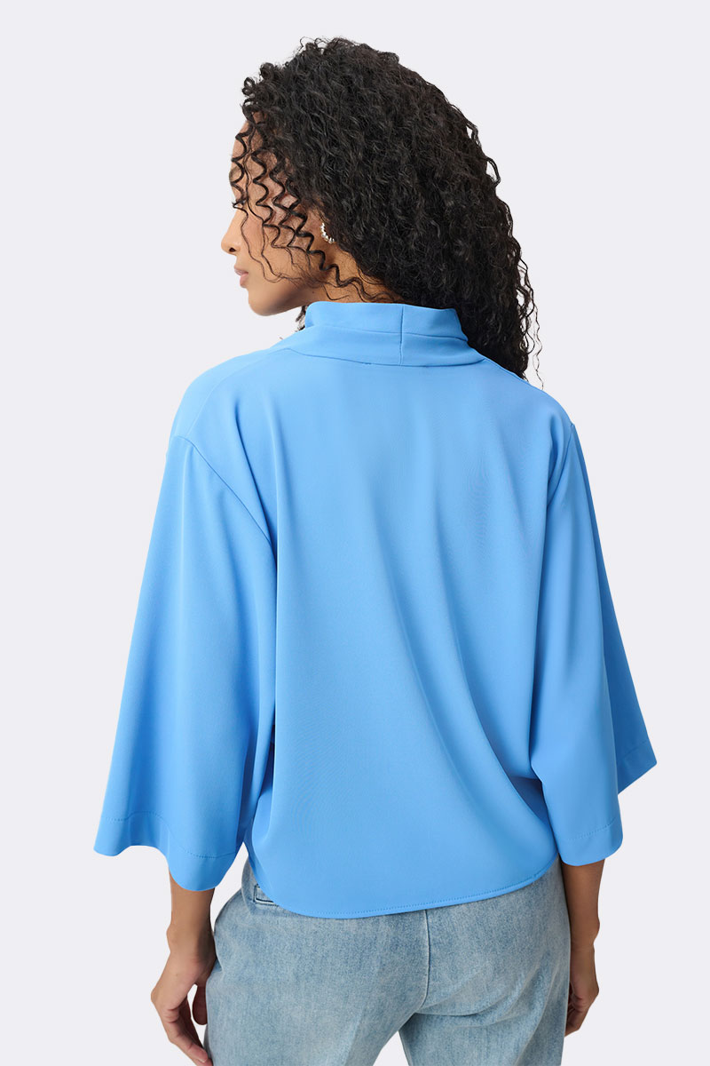 Boxy Front Tie Top Cornflower 271030 CC37706 back