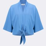 Boxy Front Tie Top Cornflower 271030 CC37706 shirt