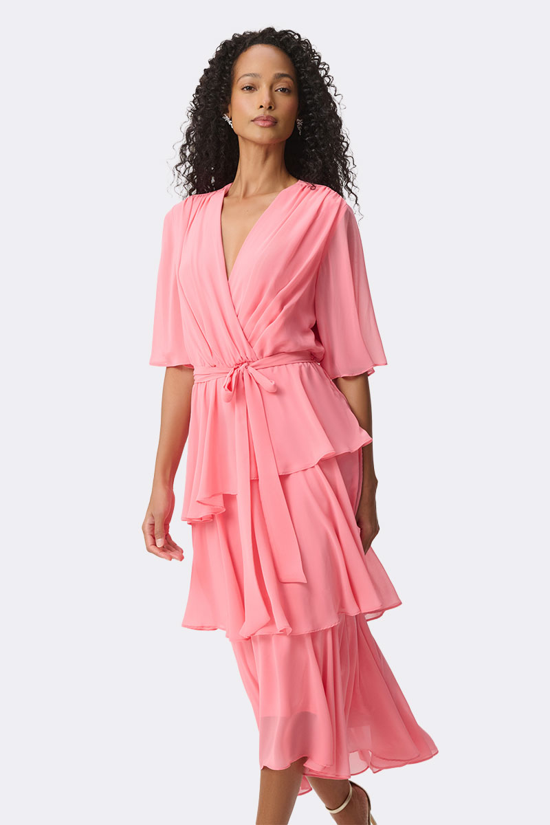 Chiffon Teired Wrap Dress Bellini 271763 CC37689 angle