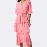 Chiffon Teired Wrap Dress Bellini 271763 CC37689 front