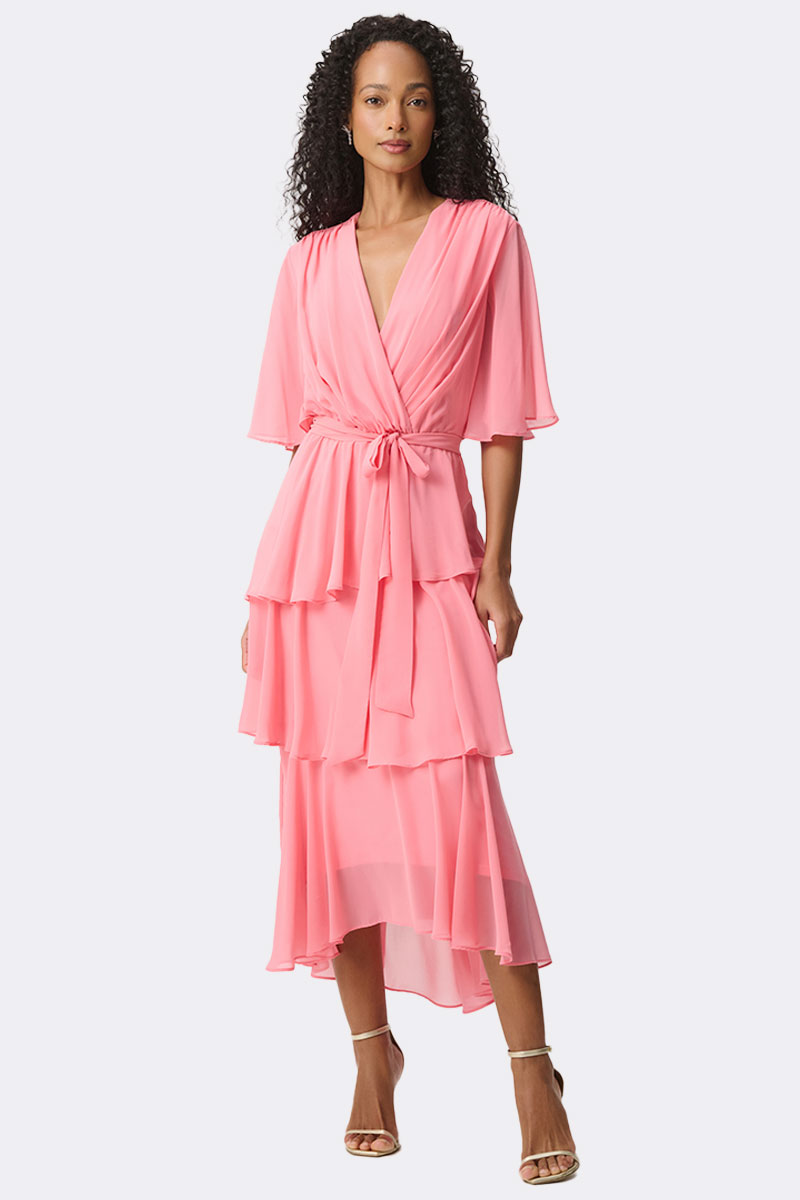 Chiffon Teired Wrap Dress Bellini 271763 CC37689 front