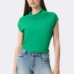 Cowl Neck Top Green 271182 CC37711 front