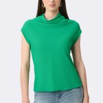 Cowl Neck Top Green 271182 CC37711 front 2