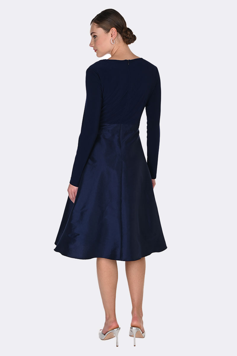 Crossover Tafeta Dress Indigo 269194 CC37714 back
