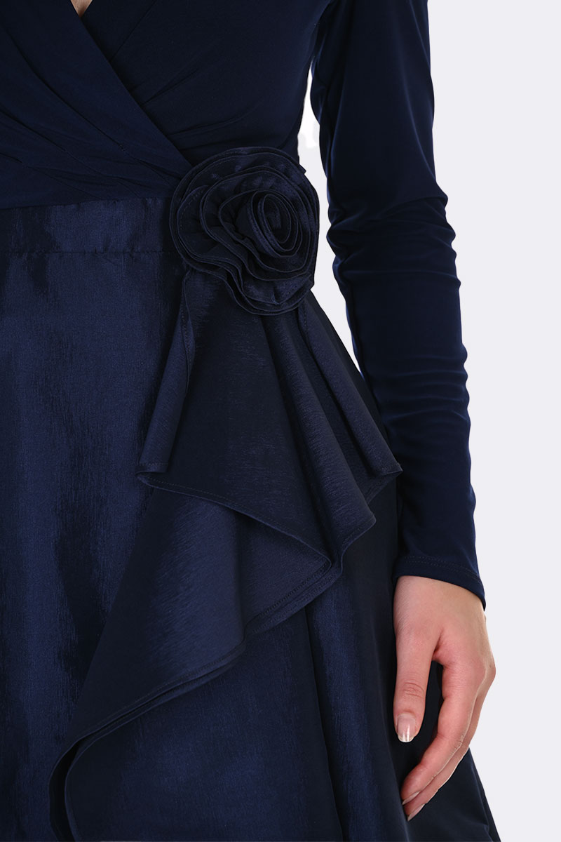 Crossover Tafeta Dress Indigo 269194 CC37714 close