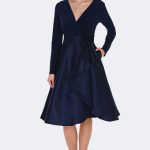 Crossover Tafeta Dress Indigo 269194 CC37714 front