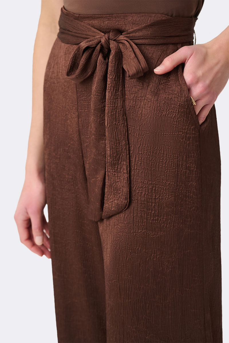 Crush Satin Culotte Pants Mahogany 271004 CC37710 close