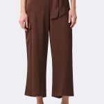 Crush Satin Culotte Pants Mahogany 271004 CC37710 front