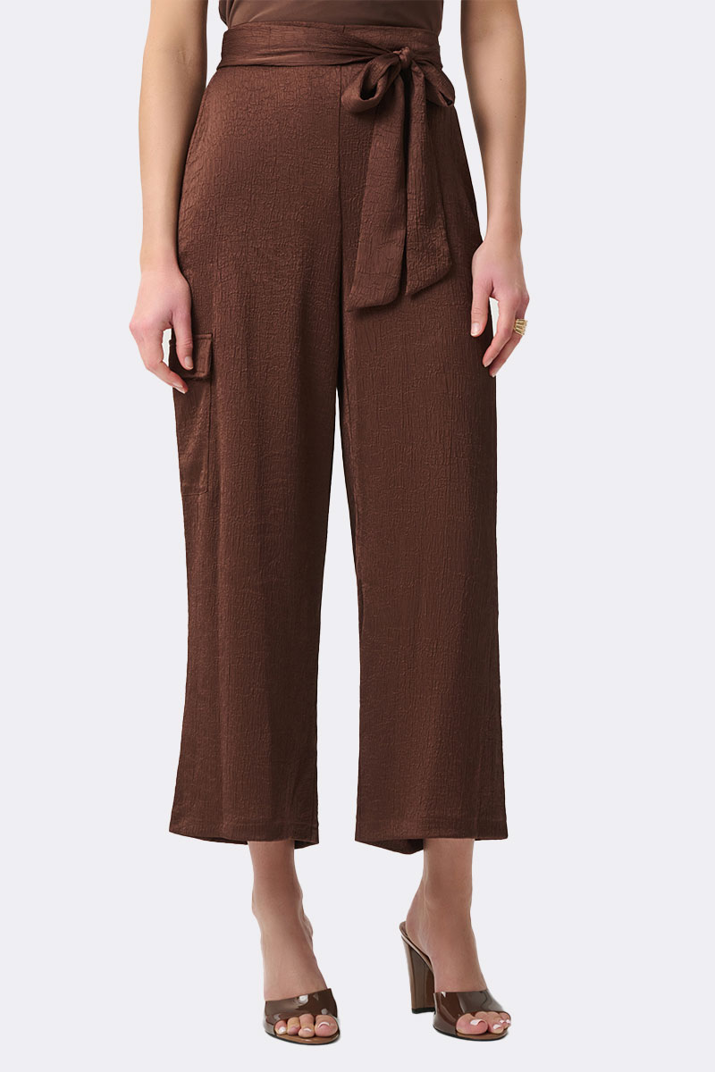 Crush Satin Culotte Pants Mahogany 271004 CC37710 front