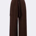 Crush Satin Culotte Pants Mahogany 271004 CC37710 pants