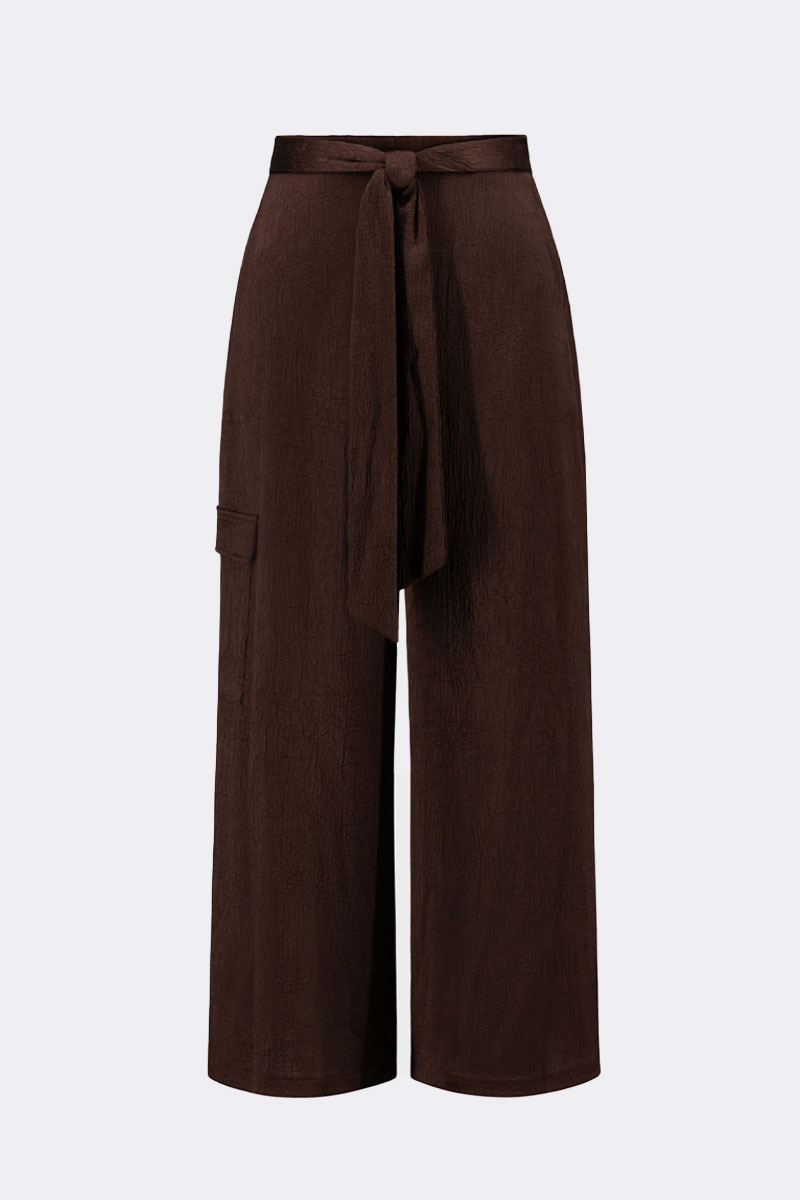 Crush Satin Culotte Pants Mahogany 271004 CC37710 pants