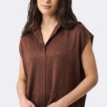 Crushed Dolman Sleeve Top Mahogany 271003 CC37685 front