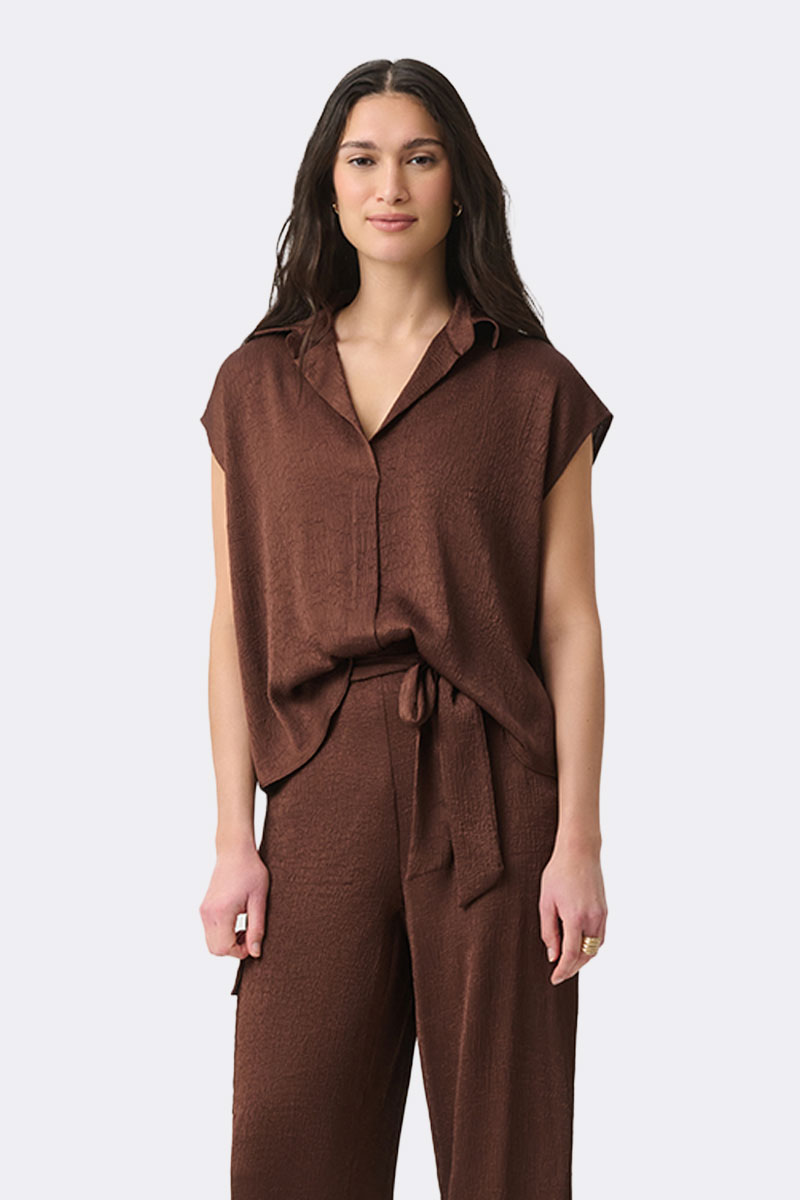 Crushed Dolman Sleeve Top Mahogany 271003 CC37685 front 2