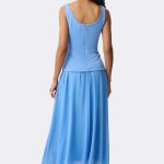 Drop Waist Chiffon Dress Cornflower 271725 CC37712 back