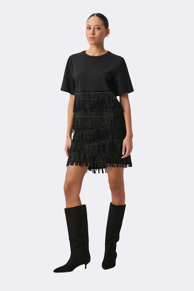 Faux Suede Fringe Skirt Black 264918 CC37669 set 2