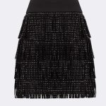 Faux Suede Fringe Skirt Black 264918 CC37669 skirt