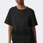 Faux Suede Fringe Top Black 264917 CC37668 angle