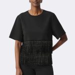 Faux Suede Fringe Top Black 264917 CC37668 front