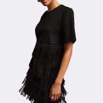 Faux Suede Fringe Top Black 264917 CC37668 set